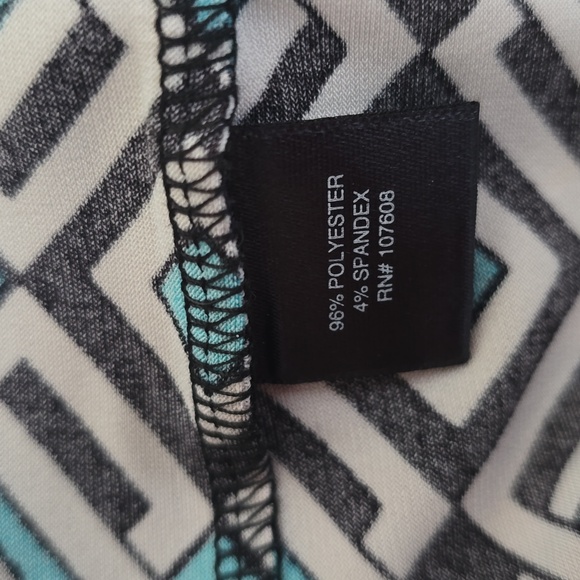 LIZ CLAIBORNE WOMENS BLACK & WHITE SYMMETRICAL DRESS SIZE LARGE - Picture 11 of 11